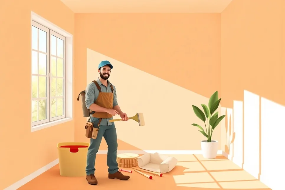 Intérieur rénové après travaux de peinture à Vidauban
